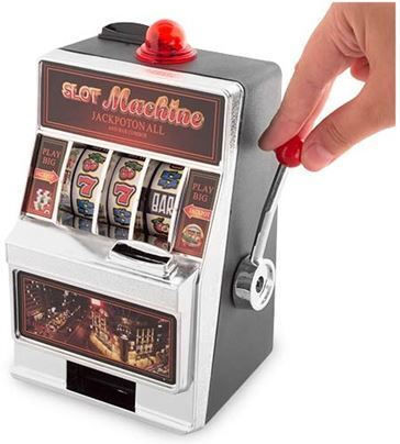 Joc Slot Machine Copil Cutiuta de bani Plastic Multicolor 13x17.5x10cm