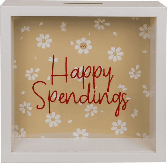 Ξύλινος Κουμπαράς Happy Spendings Πλαίσιο 20 X 20 Cm Ξύλινος Κουμπαράς Happy Spendings Πλαίσιο 20 X 20 Cm