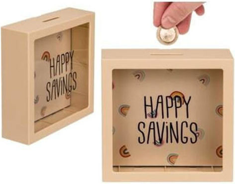 Out of the Blue Happy Savings Plastic Brown Money Box 154x5x15cm