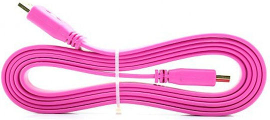 HDMI-Kabel HDMI 1.4 High Speed 1080p 120Hz Flaches Kabel HDMI-Stecker - HDMI-Stecker 3m Rosa