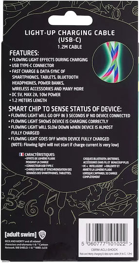 Lazerbuilt USB 2.0 Kabel USB-C männlich - USB-A 10W Mehrfarbig 1.2m