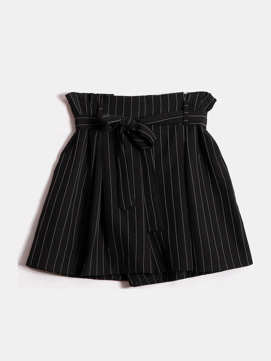 Set Jacket Shorts Striped Black Black