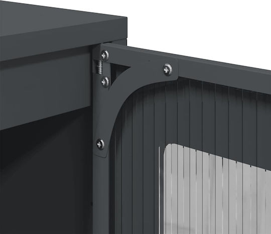 Standvitrine aus Metall in Anthrazit mit Glastür 36x39x123 cm