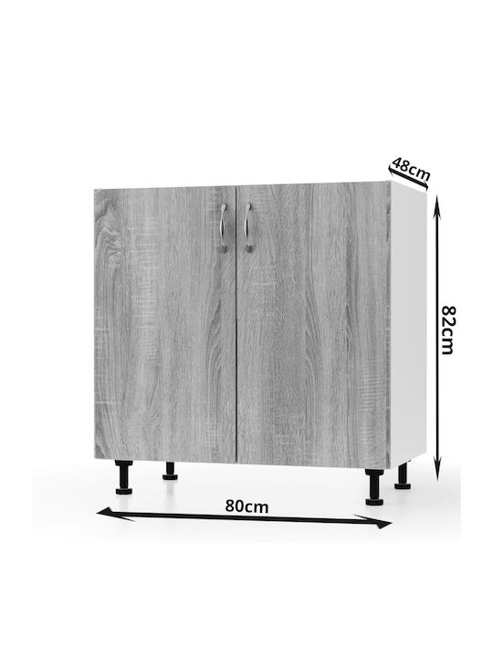 Solo Висулка Витрина за хол от MDF със Стъкло Сонома 65x35x109см
