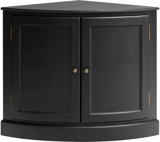 Pile Bodenstehend Wohnzimmer Vitrine aus Massivholz Black 100x71x80cm