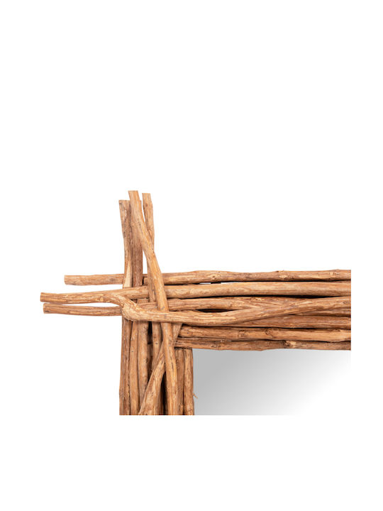 HomeMarkt Twigger Καθρέπτης Τοίχου με Μπεζ Ξύλινο Πλαίσιο 100x80cm