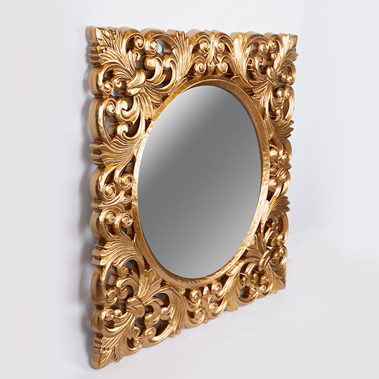 751-12053 Oglindă Pătrată Aurie 90x90cm 751-12053 Oglindă Pătrată Aurie 90x90cm