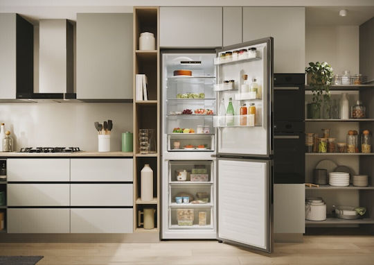 Candy Fridge-Freezer 355lt NoFrost H185xW59.5xD66.7cm Inox CNCQ2T618EX
