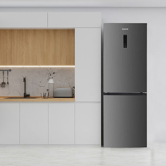 Muhler Ψυγειοκαταψύκτης 323lt NoFrost Υ184xΠ60xΒ66.5εκ. Inox NFC185IE