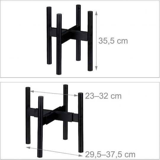 Relaxdays Pot Stand Wooden Black