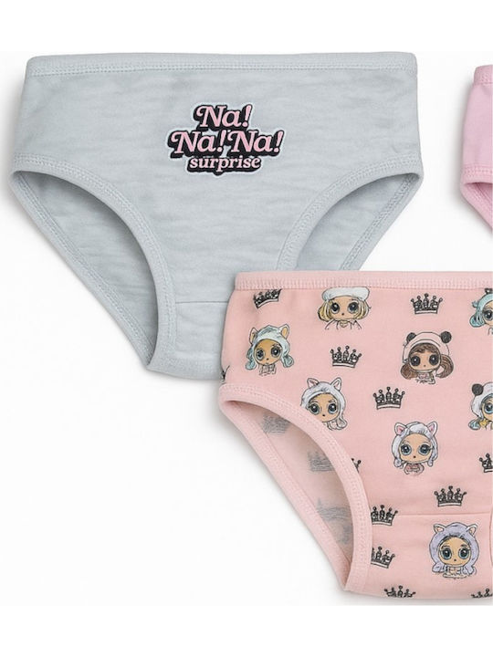 Disney Nanana Pink Grey Παιδικό Σετ με Βρακάκια Pink, Grey 3τμχ