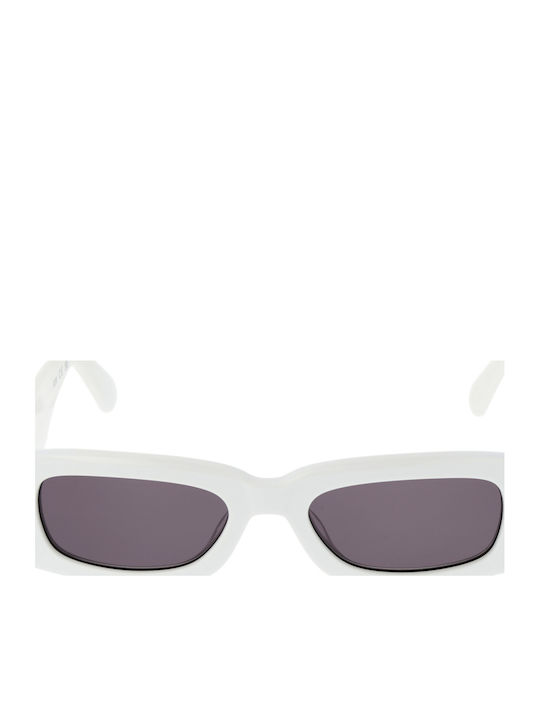 GCDS Unisex Sunglasses with White Frame and Gray Lens