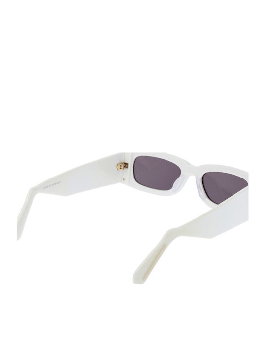GCDS Unisex Sunglasses with White Frame and Gray Lens