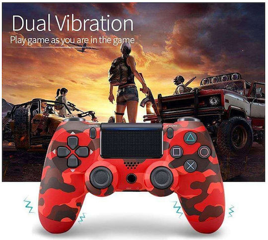Doubleshock Ασύρματο Gamepad για PS4 Red Camouflage