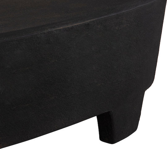 Oval Central Coffee Table Santorini Wooden Black W100xL60xH33cm