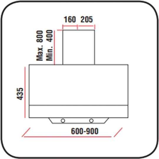 Hyundai Απορροφητήρας Καμινάδα 60cm Μαύρος