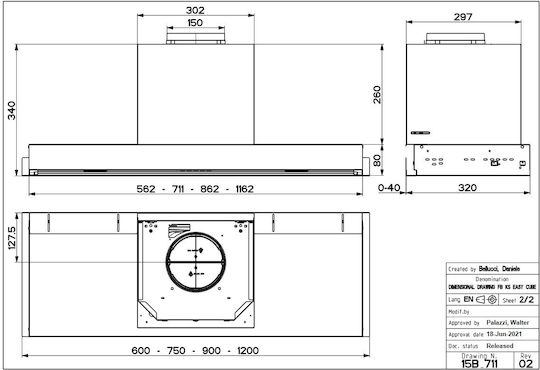 Faber In-nova Zero Drip Retractabilă Hotă 90cm Gri