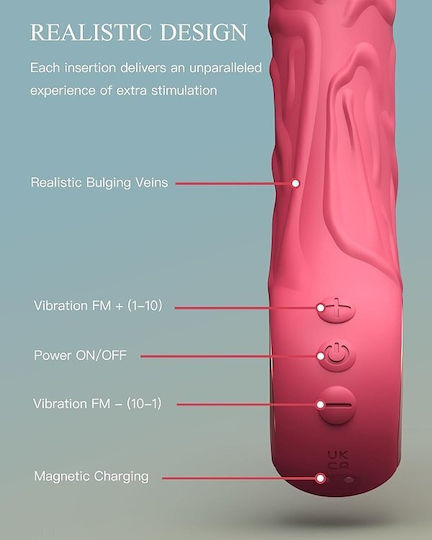 SMD Smd Jumper-o Realistic Vibrator Dildo 22.1cm Realistic Vibrator Rose