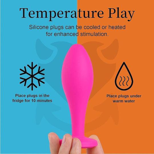 Комплект анални разширители Smd Smoothie Triple Butt Plug – 3 броя S M L, розови със сребърни диаманти