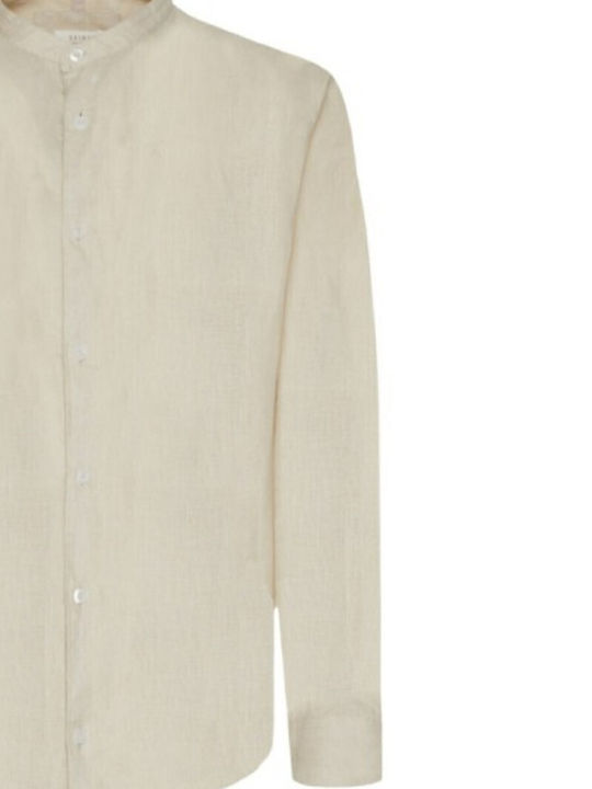 Langärmlig Leinen Hemd Beige