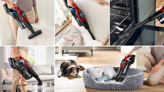 Bosch Unlimited 10 ProAnimal Прахосмукачка 2 в 1 Stick & Ръчна Червена