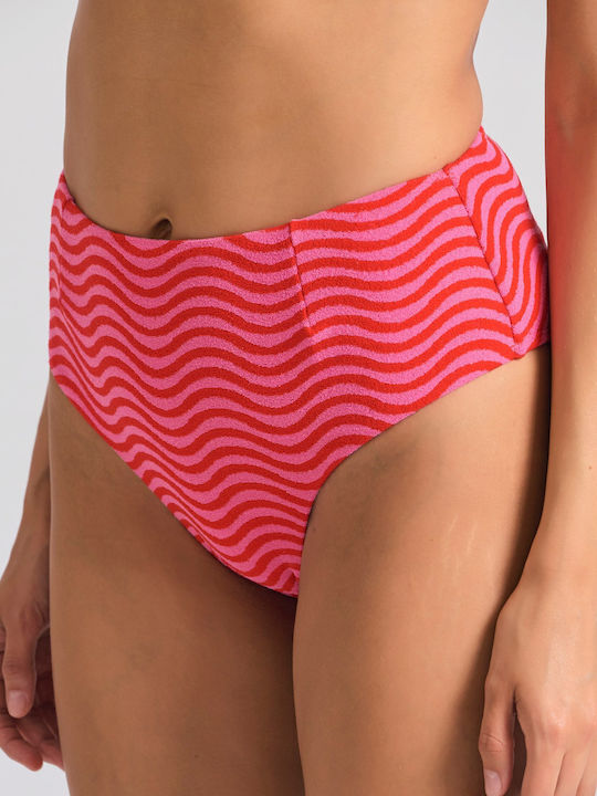 Bikini Slip Hohe Taille Rosa