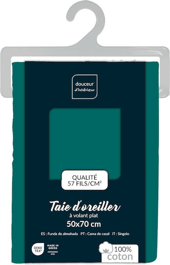 Lina Douceur D'intérieur Pillowcase Cotton 57tc Oxford Stitching Dimensions 50x70cm Emerald Green 1644523