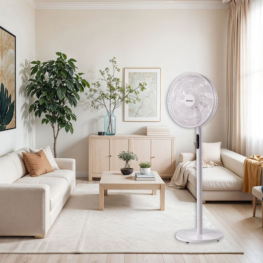 Primo Prsf-80645 Πολυμορφικός Ανεμιστήρας 50W Διαμέτρου 40.64cm με Τηλεχειριστήριο Λευκός