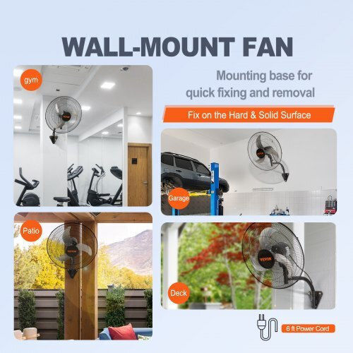 Wall Fan 70W 49cm Diameter Black