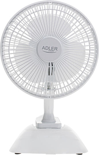 Adler Ad 7317 Clip Fan 15W 15cm Diameter White