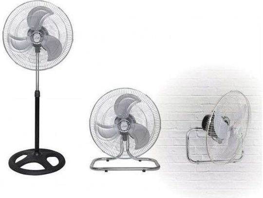 Human FS-45 Πολυμορφικός Ανεμιστήρας 90W Διαμέτρου 45cm Ασημί