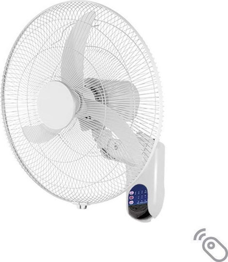 Fos me Ανεμιστήρας Τοίχου 60W Διαμέτρου 45.72cm με Τηλεχειριστήριο Λευκός