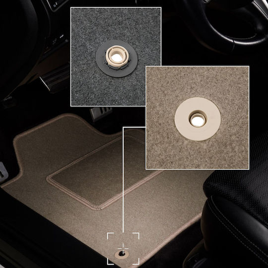 Beige Velvet Floor Mats Peugeot 1007 Minivan 2004-2009