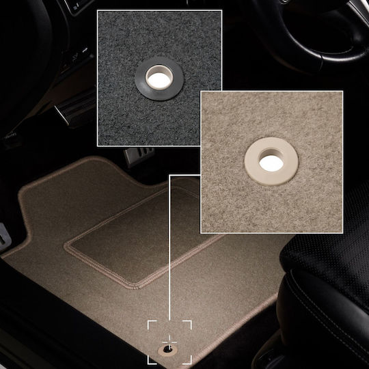 Beige Velvet Floor Mats Volkswagen Routan 7 Seater 2008-2015