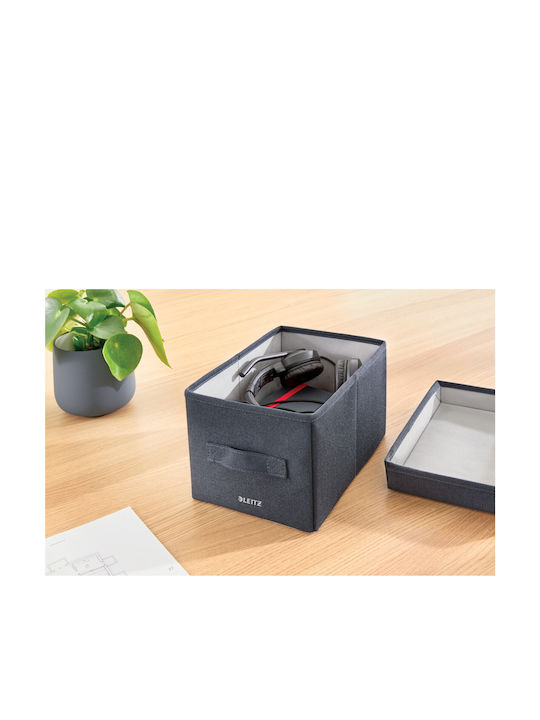 Leitz Fabric Storage Box with Lid Gray 2pcs