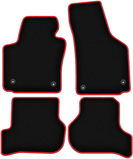 Carlux-red Car Floor Mats Seat Leon Ii Hatchback 2005-2012