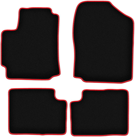 Carlux Red Car Mats for Daihatsu Sirion III M300 Hatchback 2004-2010