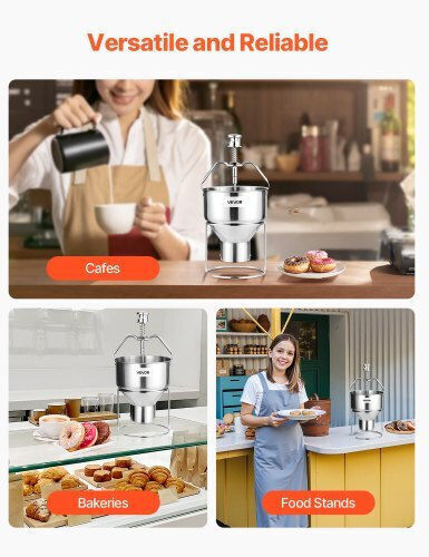 Vevor Donut Depositor Manual Doughnut Dropper Hopper Stainless Steel Dispenser