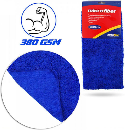 Autoline Tücher Mikrofaser Reinigung für Windows Auto 380gsm Blau 60x40cm 60Stück