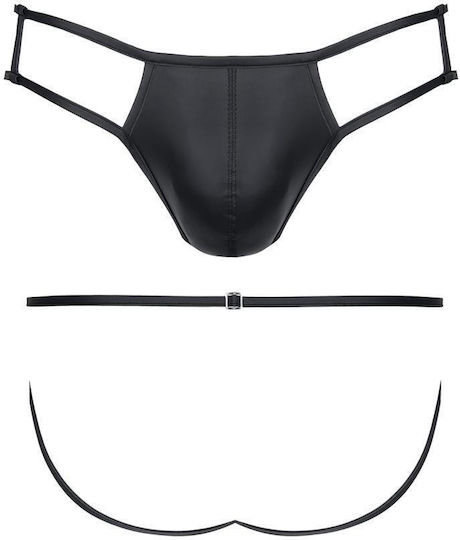 Regnes Fetish Planet Jockstrap Sexy pentru bărbați Negru
