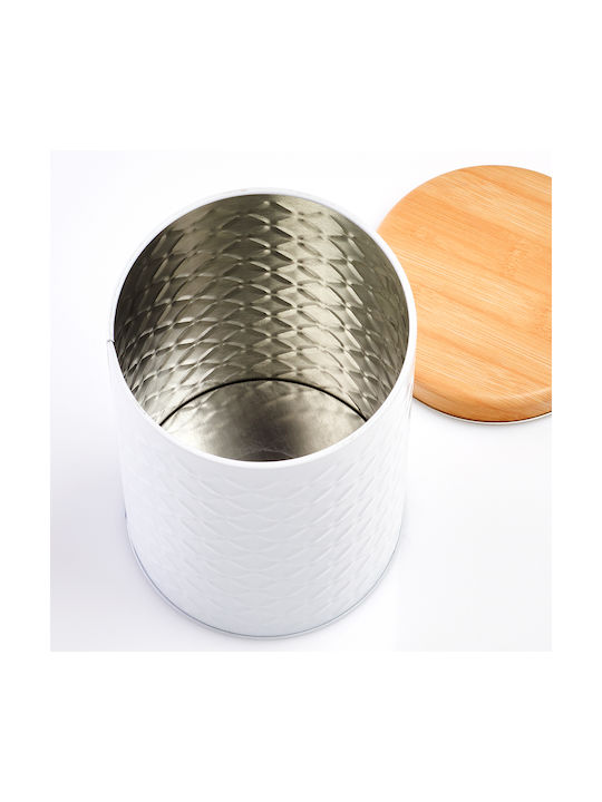 General Use Vase with Lid Metallic White 1370ml 1 Pieces