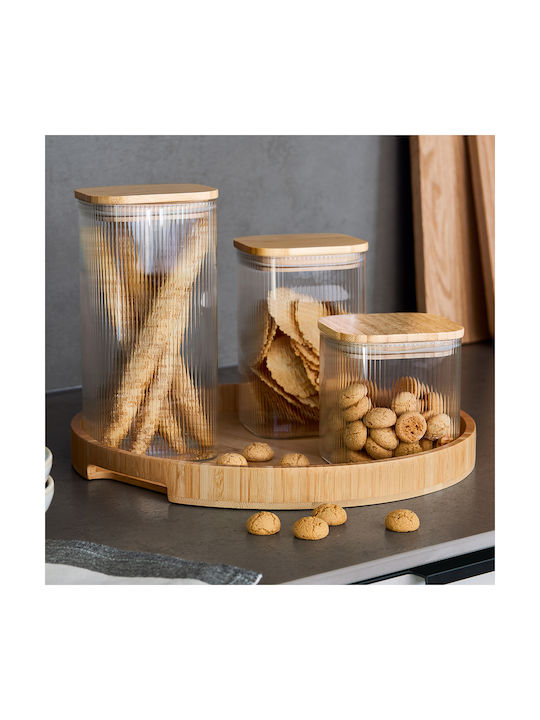 Vase General Use with Airtight Lid Glass Transparent 1150ml
