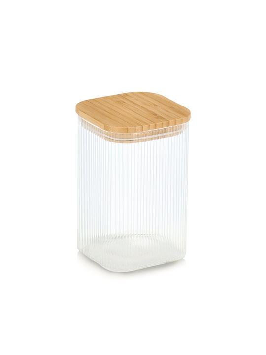 Vase General Use with Airtight Lid Glass Transparent 1150ml