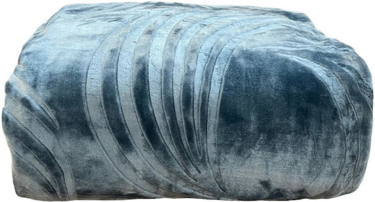 Linea Home Single Velvet Blanket 160x220 cm Petrol Blue