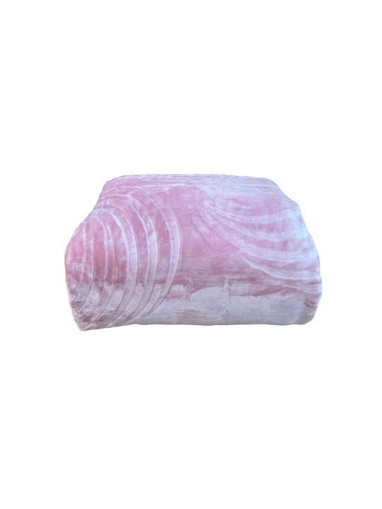 Linea Home Pătură Catifea Simplă 160x220cm Roz