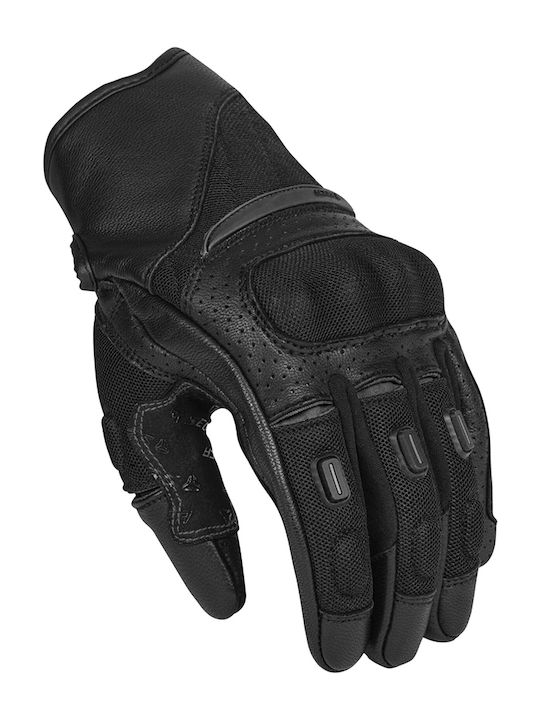 Seca Axis Mesh II Sommer Herren Motorradhandschuhe Leder Schwarz