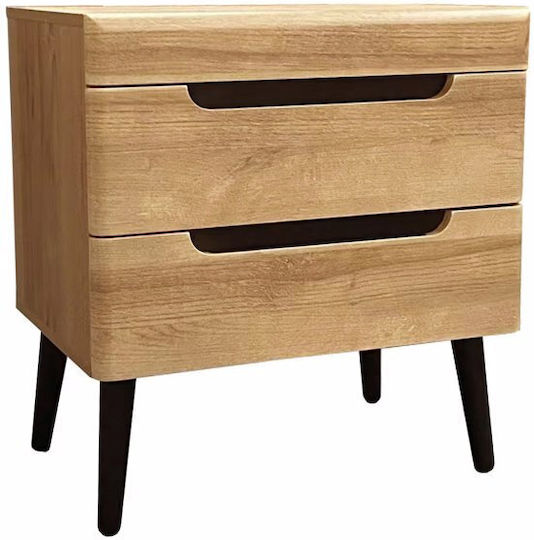 Grif Wooden Beige Bedside Table 60x40x58cm Grif Wooden Beige Bedside Table 60x40x58cm