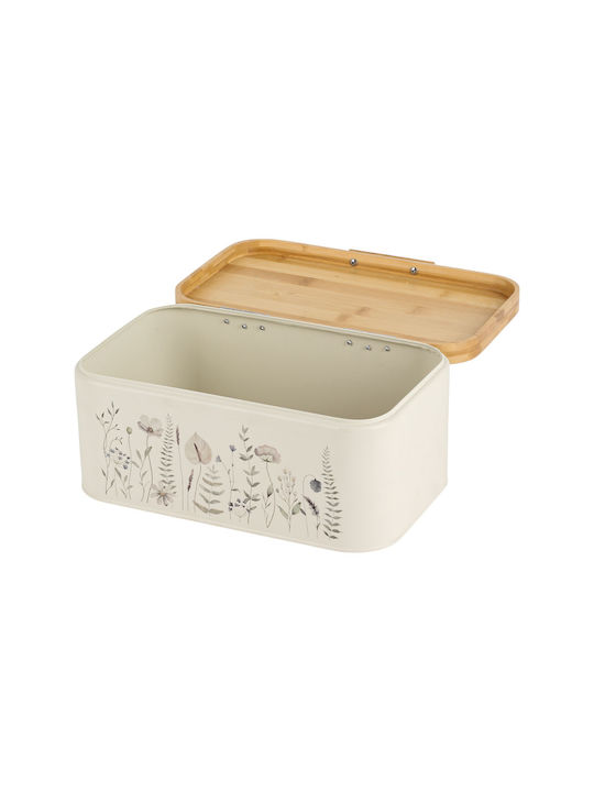 Ankor Ψωμιέρα με Καπάκι Μεταλλική Μπεζ 30x19.8x13.4cm