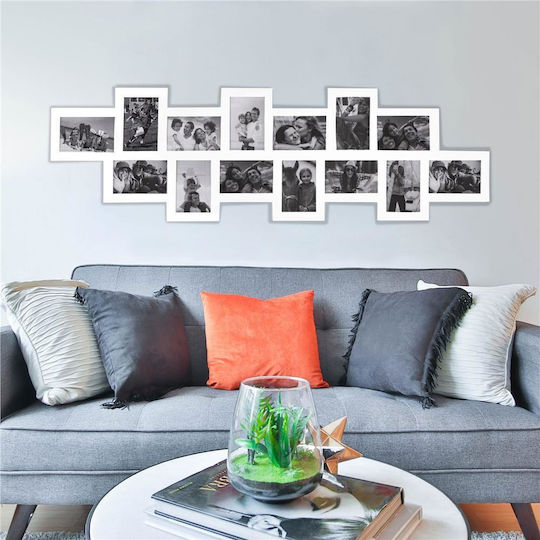 Wall-Mounted Plastic Photo Frame With White Frame