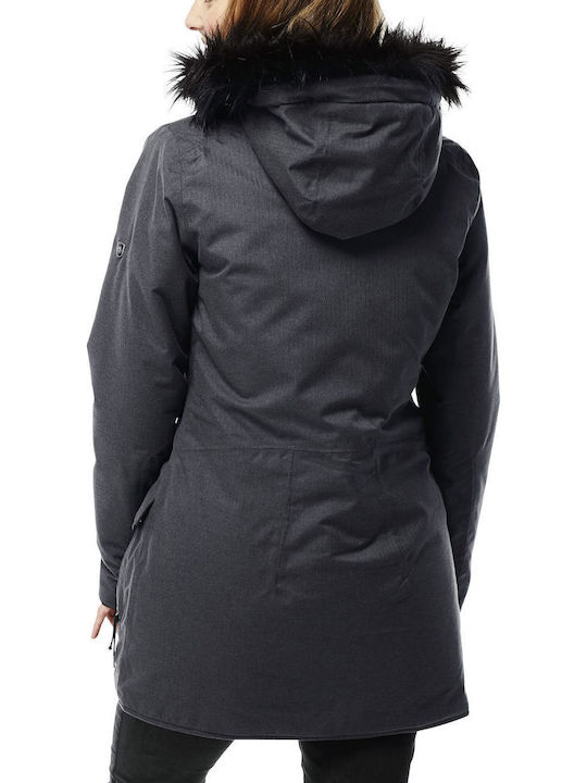Women's Lifestyle Jacket for Winter with Hood Gray